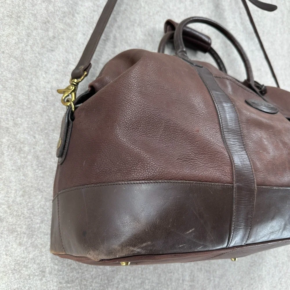 Fossil Brown‎ Leather Doctors Duffle Bag with Strap Overnight